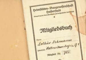 Mitgliedsbuch der Heimstätten-Baugenossenschaft Halberstadt